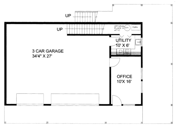 Log Floor Plan - Lower Floor Plan #117-679