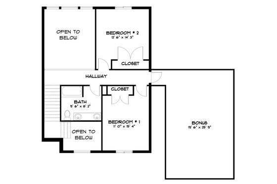 Floor Plan - Upper Floor for Traditional House Plan #1060-148 - 3 bed, 2.5 bath