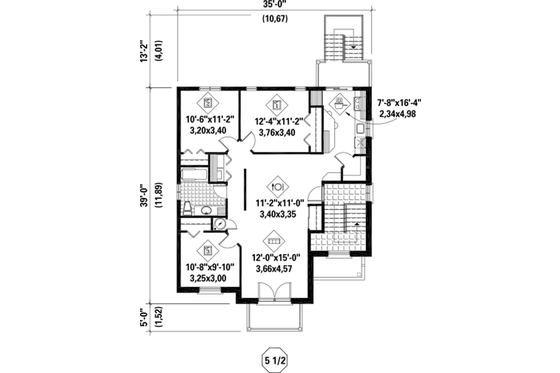 Floor Plan - Upper Floor for Contemporary House Plan #25-4381 - 9 bed, 3 bath