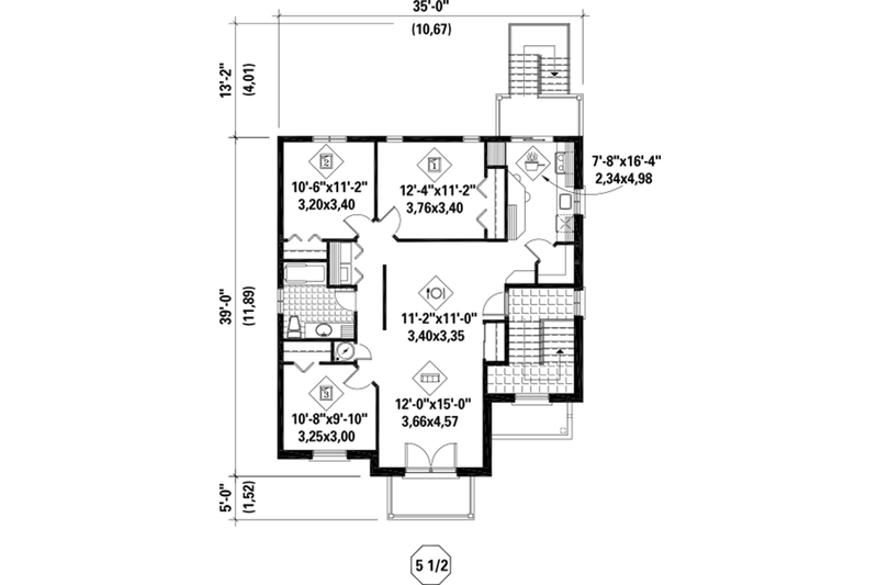 House Blueprint - Floor Plan - Upper Floor for Contemporary House Plan #25-4381 - 9 bed, 3 bath