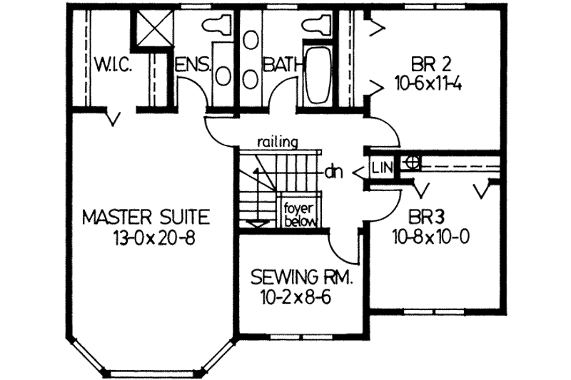 Home Plan - Floor Plan - Upper Floor for Colonial House Plan #126-114 - 3 bed, 2.5 bath