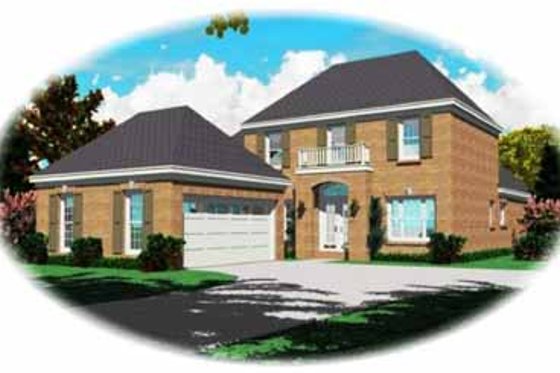 Exterior - Front Elevation for European House Plan #81-277 - 3 bed, 3 bath