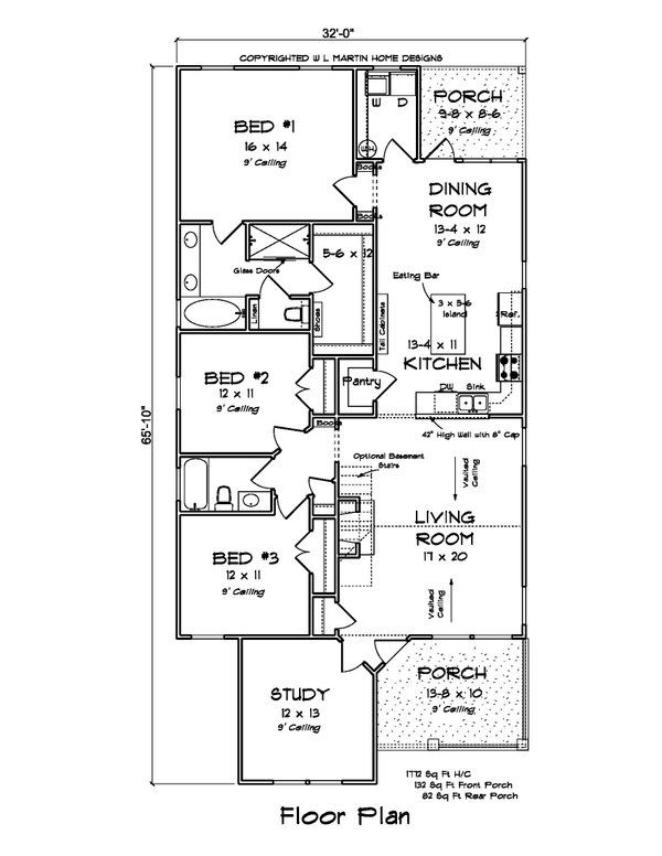 House Blueprint - Cottage Floor Plan - Main Floor Plan #513-2204