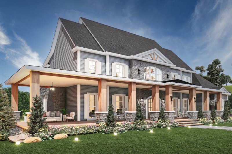 Architectural House Design - Exterior - Front Elevation 4 for Farmhouse House Plan #119-454 - 3 bed, 3.5 bath