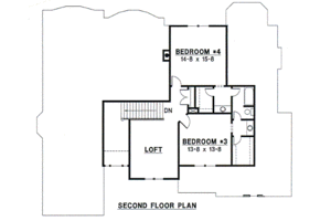 Floor Plan - Upper Floor for Traditional House Plan #67-102 - 4 bed, 3 bath