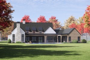 Exterior - Rear Elevation for Country House Plan #1096-18 - 4 bed, 4.5 bath