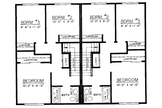 Floor Plan - Upper Floor for Traditional House Plan #303-194 - 3 bed, 1.5 bath