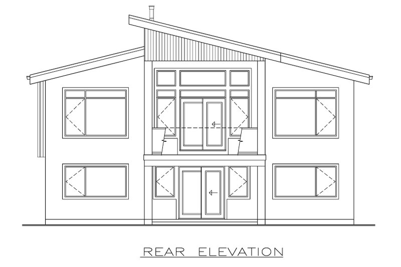 Home Plan - Exterior - Rear Elevation for Contemporary House Plan #1100-32 - 3 bed, 2 bath