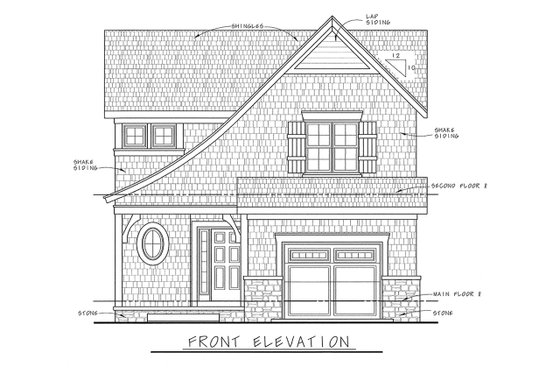 Exterior - Front Elevation 3 for Bungalow House Plan #20-1739 - 3 bed, 3 bath
