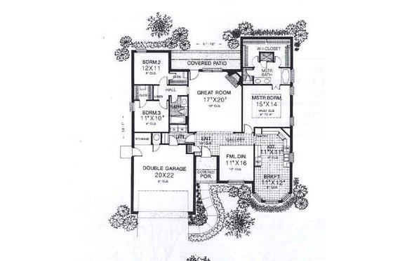 Floor Plan - Main Floor for Traditional House Plan #310-908 - 3 bed, 2 bath