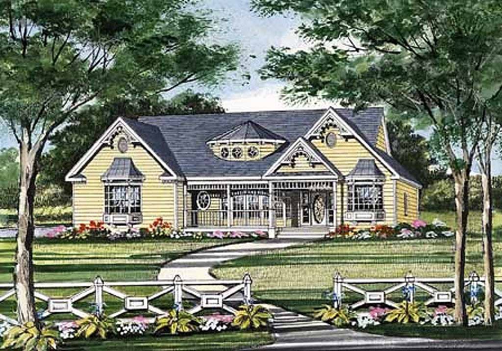 Victorian Style House Plan - 3 Beds 2.5 Baths 1466 Sq/Ft Plan #456-16