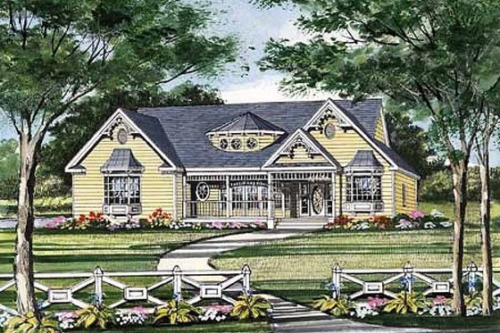 Exterior - Front Elevation for Victorian House Plan #456-16 - 3 bed, 2.5 bath