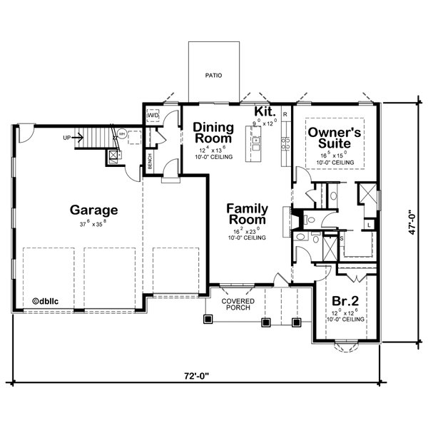 House Blueprint - Craftsman Floor Plan - Main Floor Plan #20-2576