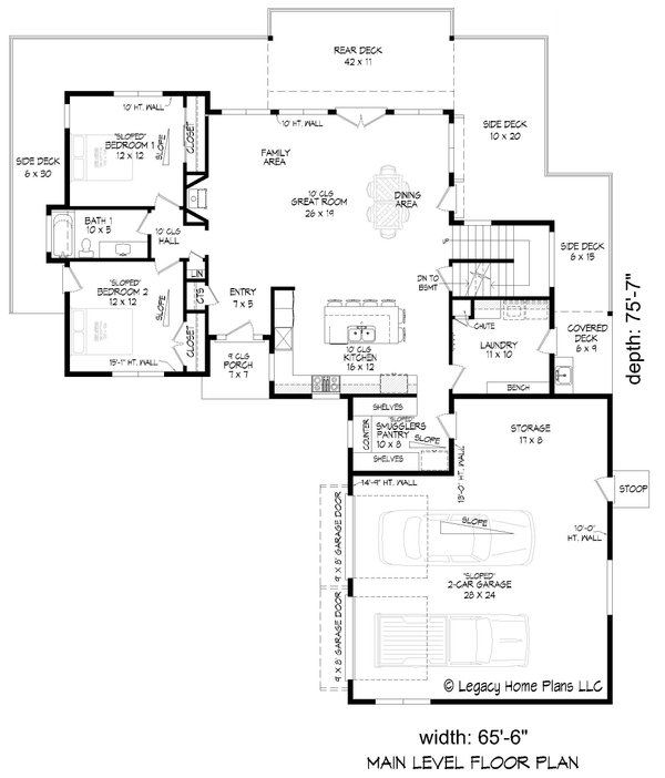 Modern Floor Plan - Main Floor Plan #932-866