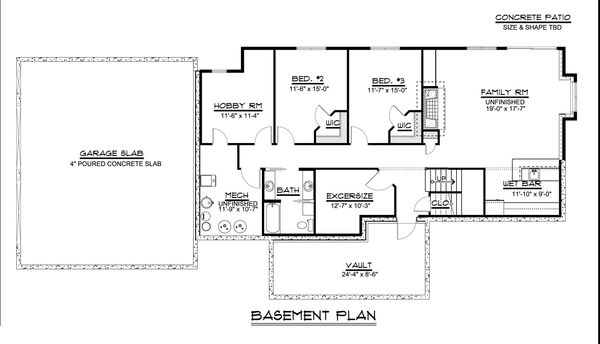 Home Plan - Ranch Floor Plan - Lower Floor Plan #1064-31