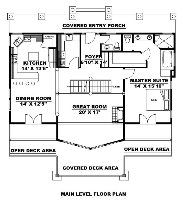 Craftsman Floor Plan - Main Floor Plan #117-886