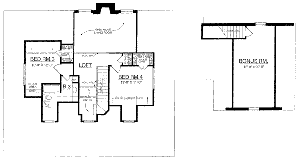 House Plan Design - Country Floor Plan - Upper Floor Plan #40-340