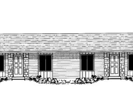 Exterior - Front Elevation for Ranch House Plan #303-354 - 2 bed, 1 bath