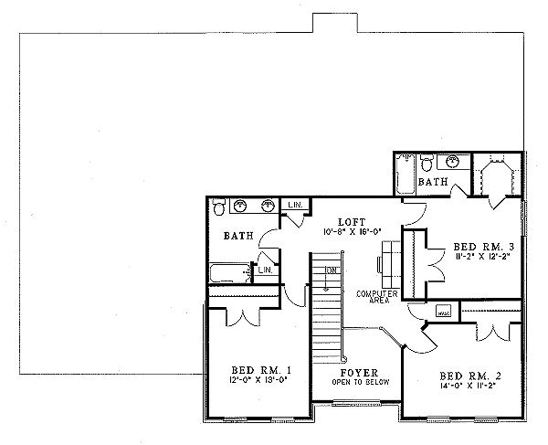 Dream House Plan - Traditional Floor Plan - Upper Floor Plan #17-213