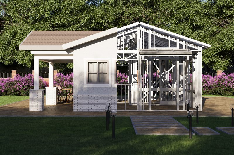 House Blueprint - Exterior - Front Elevation 5 for Traditional House Plan #1106-190 - 1 bed, 1 bath