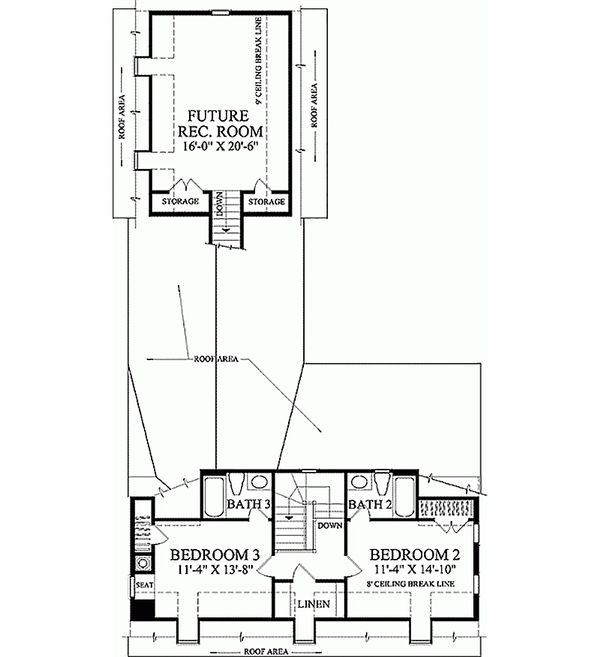 Colonial Floor Plan - Upper Floor Plan #137-201
