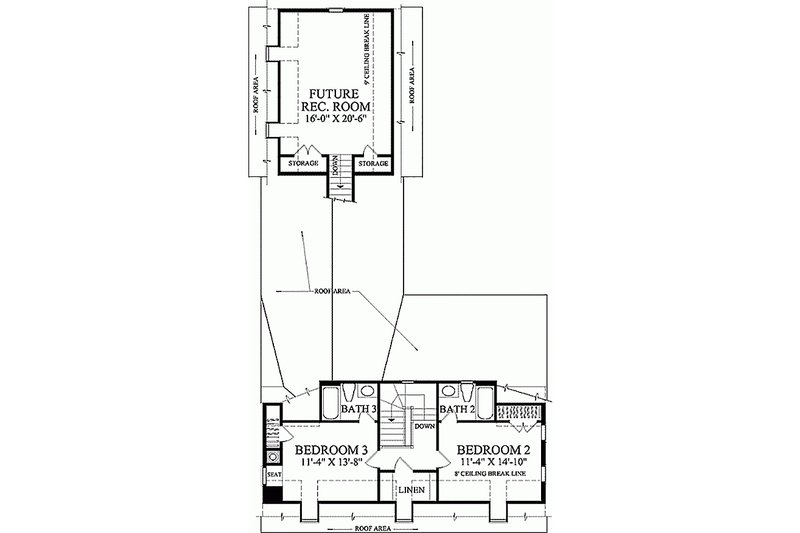 Home Plan - Floor Plan - Upper Floor for Colonial House Plan #137-201 - 3 bed, 3 bath