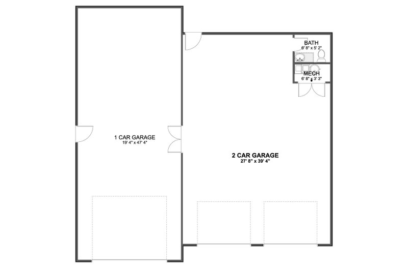 House Blueprint - Floor Plan - Main Floor for Modern House Plan #1060-476 - 1 bed, 1.5 bath
