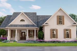 Ranch Exterior - Front Elevation Plan #54-455