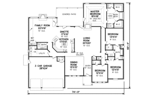 Floor Plan - Main Floor for Traditional House Plan #65-125 - 4 bed, 3 bath