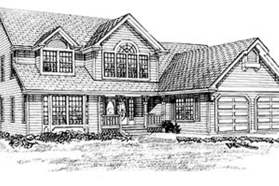 Exterior - Front Elevation for Traditional House Plan #47-413 - 3 bed, 2.5 bath