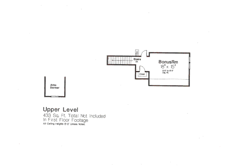 Dream House Plan - Floor Plan - Other Floor for European House Plan #310-649 - 3 bed, 2 bath