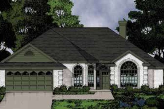 Exterior - Front Elevation for European House Plan #40-357 - 3 bed, 2 bath
