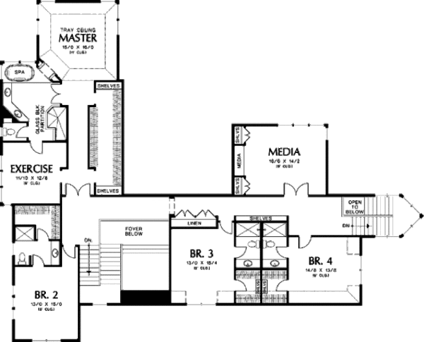 Dream House Plan - Craftsman Floor Plan - Upper Floor Plan #48-356