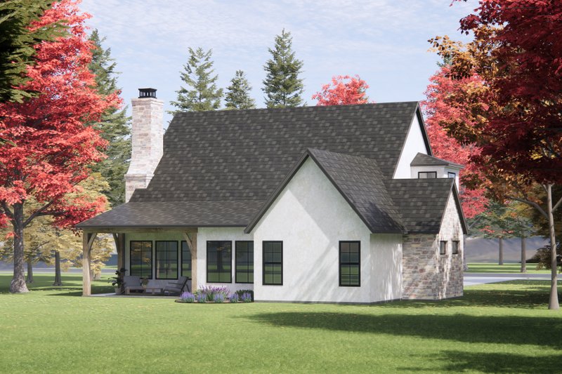 House Design - Exterior - Rear Elevation 1 for European House Plan #1096-83 - 4 bed, 3 bath
