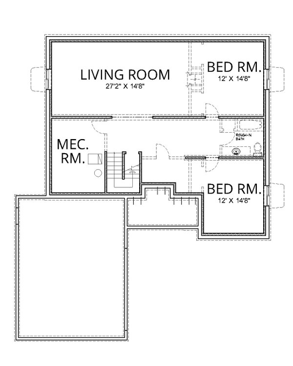 Dream House Plan - Craftsman Floor Plan - Lower Floor Plan #112-263