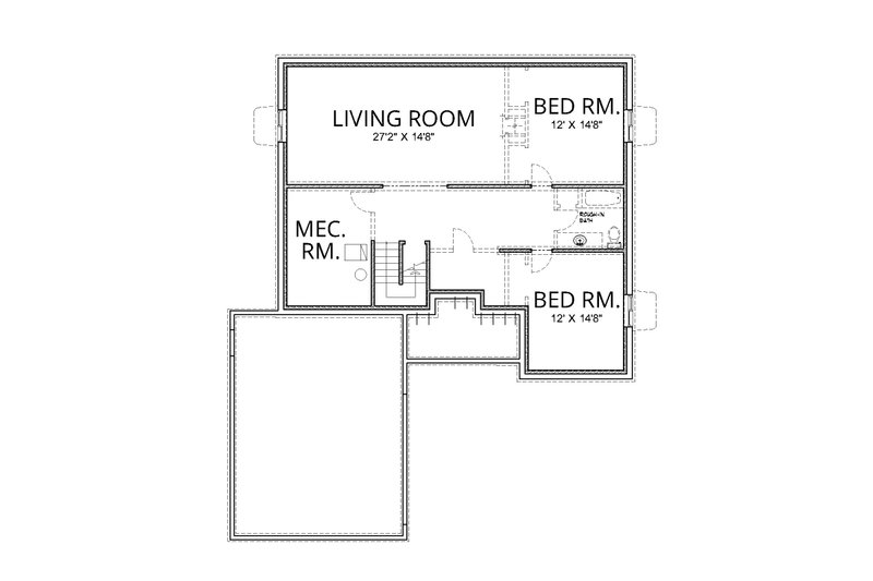 Dream House Plan - Floor Plan - Lower Floor for Craftsman House Plan #112-263 - 4 bed, 3 bath