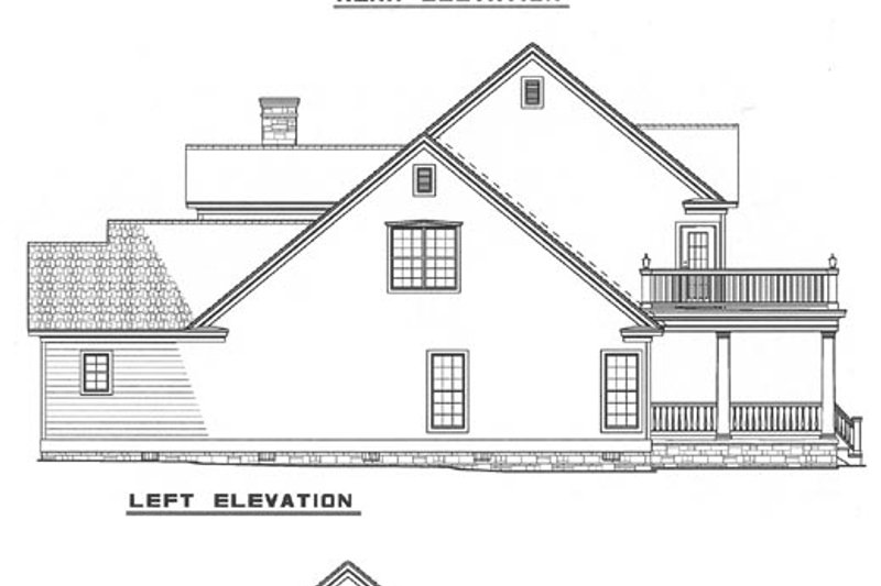 Home Plan - Exterior - Rear Elevation for Classical House Plan #17-2619 - 3 bed, 2.5 bath