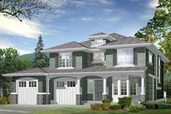 Exterior - Front Elevation for Traditional House Plan #132-105 - 2 bed, 2.5 bath
