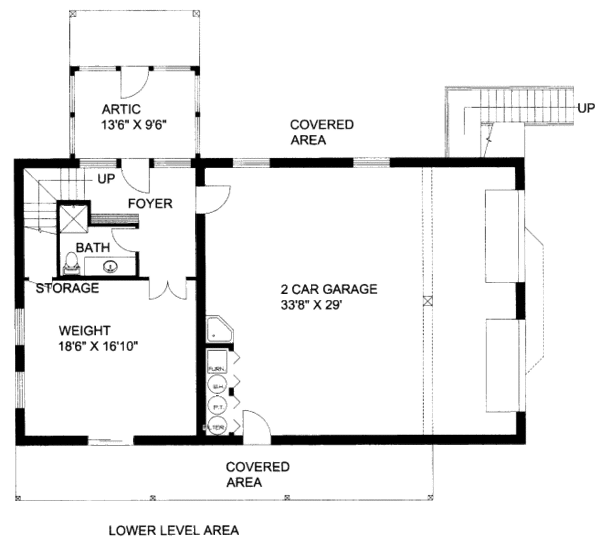 Bungalow Floor Plan - Lower Floor Plan #117-608