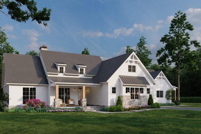 Dream House Plan - Exterior - Front Elevation 3 for Farmhouse House Plan #923-359 - 5 bed, 3 bath