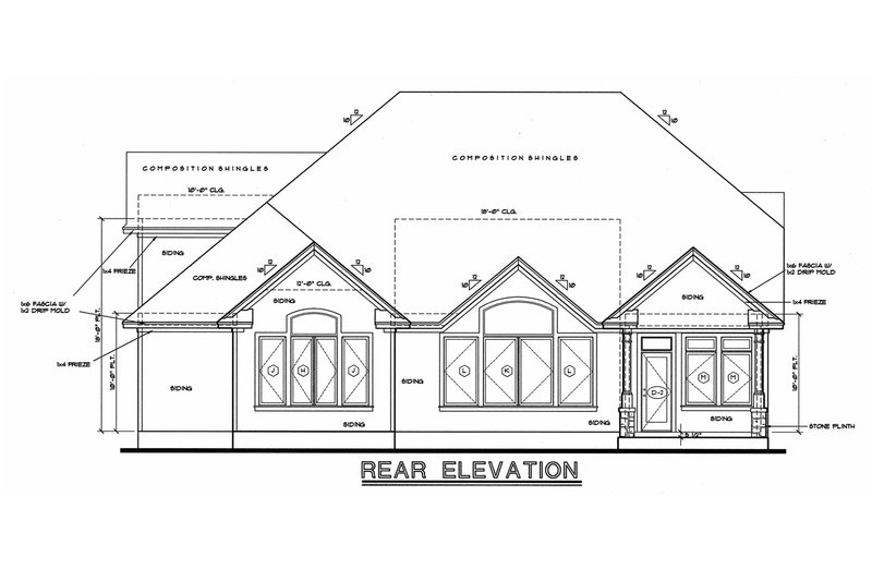 Architectural House Design - Exterior - Other Elevation 1 for Craftsman House Plan #20-1056 - 4 bed, 3.5 bath