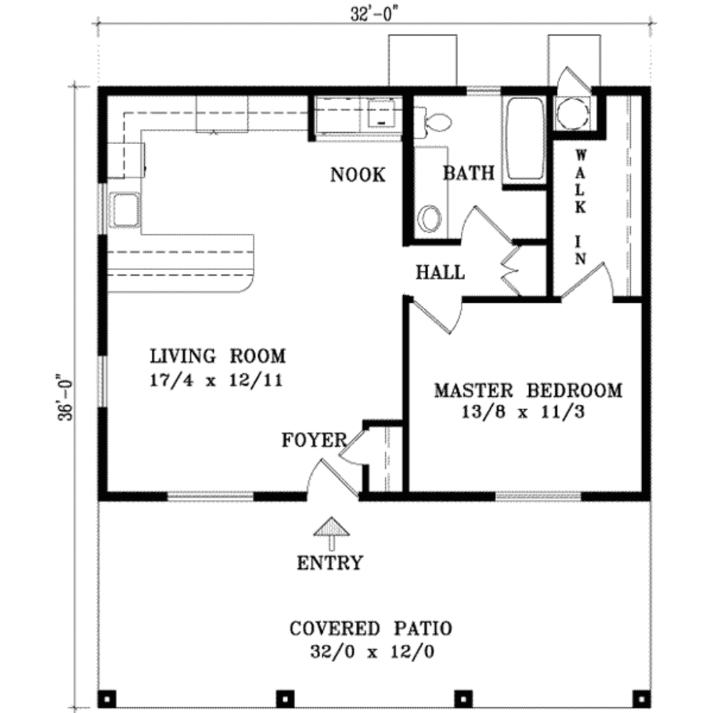 Cabin Style House  Plan  1  Beds 1  Baths 768 Sq  Ft  Plan  1  