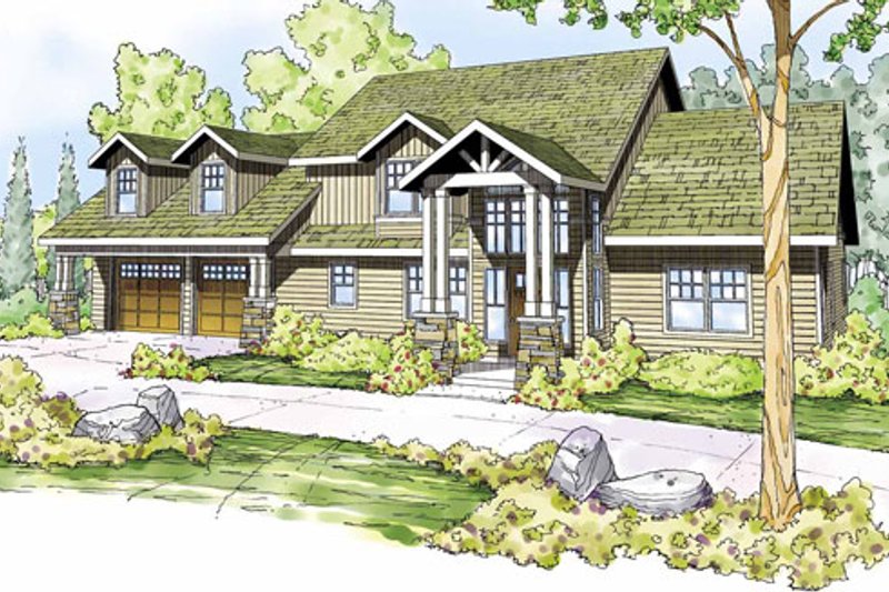 House Blueprint - Craftsman Exterior - Front Elevation Plan #124-823