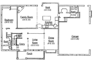 Floor Plan - Main Floor for Country House Plan #5-187 - 4 bed, 3.5 bath