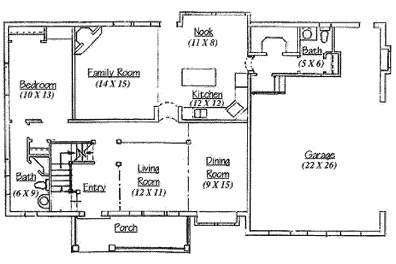 Home Plan - Floor Plan - Main Floor for Country House Plan #5-187 - 4 bed, 3.5 bath
