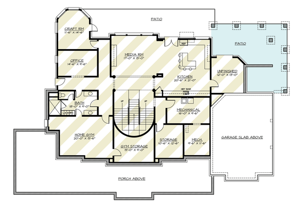 Farmhouse Floor Plan - Lower Floor Plan #119-454