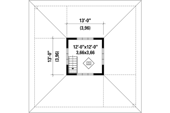Floor Plan - Upper Floor for Country House Plan #25-4747 - 2 bed, 1 bath