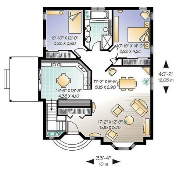 House Plan Design - Cottage Floor Plan - Main Floor Plan #23-599