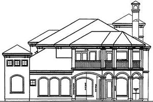 Exterior - Rear Elevation for Mediterranean House Plan #411-596 - 4 bed, 3.5 bath