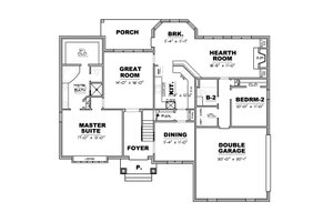 Floor Plan - Main Floor for European House Plan #34-236 - 4 bed, 3 bath
